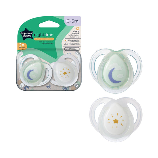 Tommee Tippee Night Time Pacifier 2pcs 0-6M - 533465