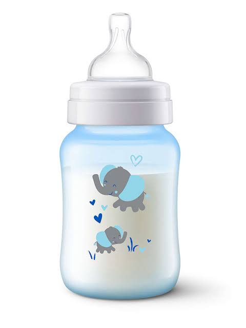 Avent Anti-Colic Feeding Bottle, 1m+, 260ml/9oz, Elephants, SCF821/15