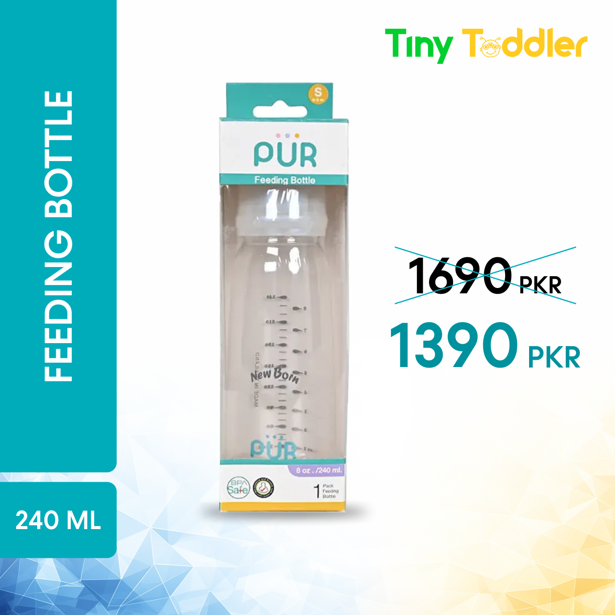 Pur New Born Feeding Bottle 8oz 240ml (1502)